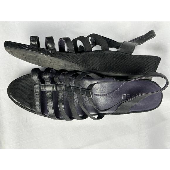 Vaneli Womens Strappy Black Sandals wedges size 11 cute and comfy too - Picture 1 of 4